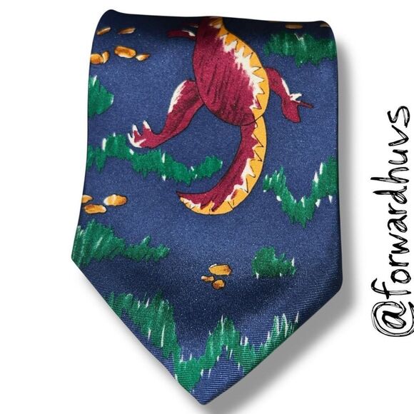 Save the Children Necktie – “Dinosaur Land” by Caroline, Age 8 – 100% Silk - Picture 6 of 8